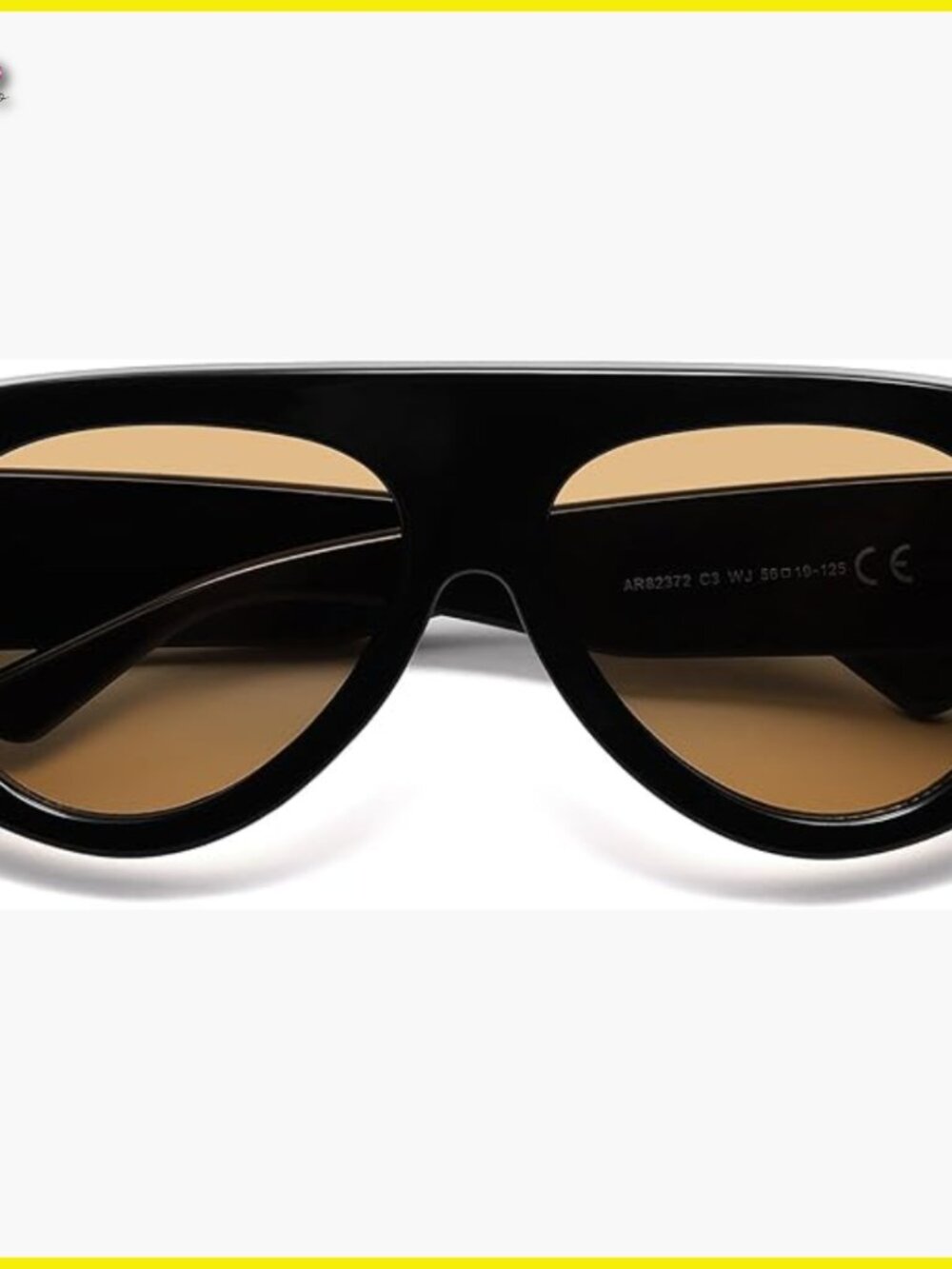 Retro 90s Aviator Sunglasses Oversized Wrap Y2K Chic Rectangle Shades - Picture 1 of 6